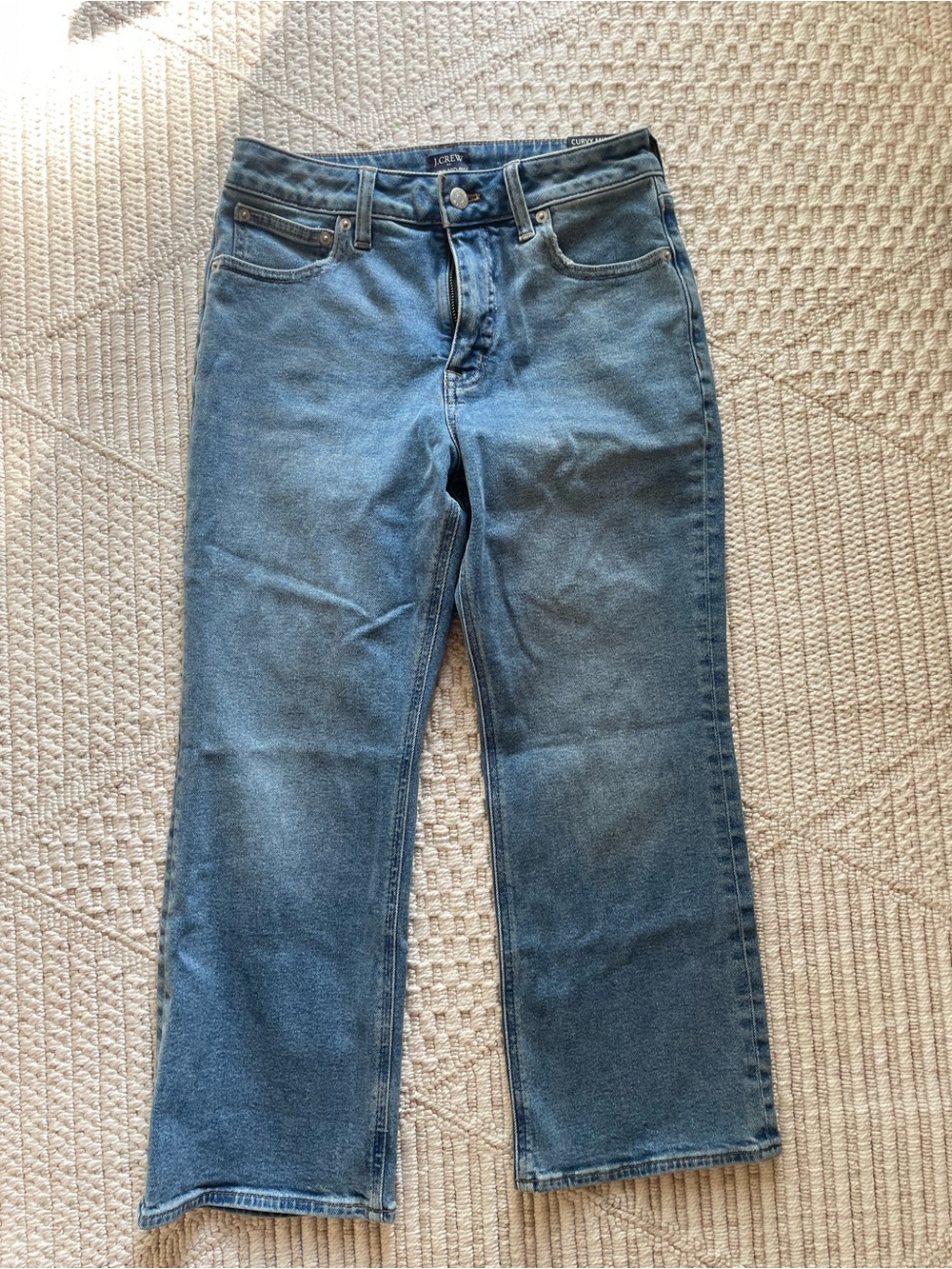 J. Crew Curvy Mid-Rise Flare Crop Jeans